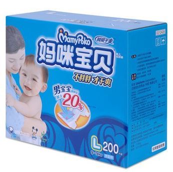Mamypoko 妈咪宝贝 瞬吸干爽纸尿裤（L码 200片，男）229元 包邮