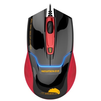Newmen 新贵 N400 USB有线游戏发光鼠标 红黑色 14.9元