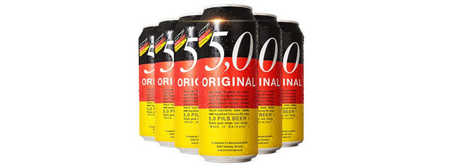 5,0 ORIGINAL 皮尔森啤酒 德国原装 500ml*6听 38元