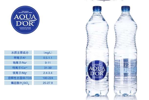 Aqua D'or 艾可多 天然矿泉水 1.5L*6 整箱装 丹麦进口 59.9元