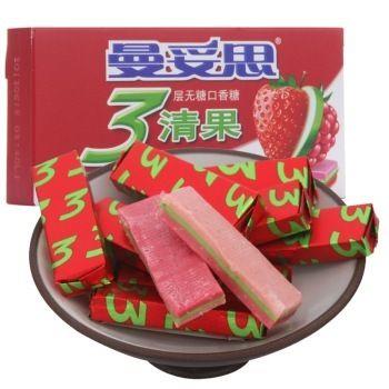 移动端：曼妥思 清果3层 无糖口香糖（草莓味+苹果味+树莓味）14片装29g 2.6元
