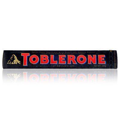 瑞士三角TOBLERONE 瑞士三角黑巧克力含蜂蜜及巴旦木糖 100g/条*6 52元 包邮 （102-50 ）