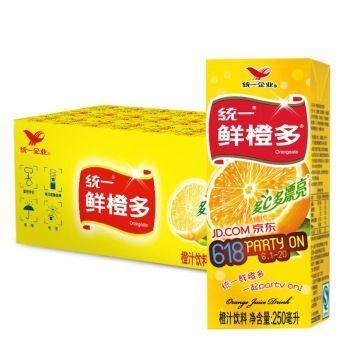 统一 鲜橙多250ml*24盒/箱 22.9元