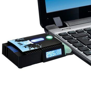 超频三（PCCOOLER）冰营 液晶数显自动温控 抽风式笔记本散热器 79元 (客户端特价 )