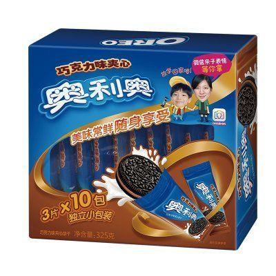 OREO 奥利奥 巧克力味夹心饼干（巧克力味夹心）325g/盒 3片x10包独立小包装 10.9元