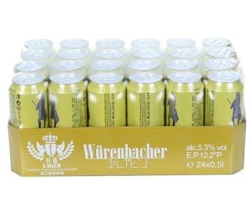 德国进口 Wurenbacher 瓦伦丁 拉格啤酒 500ml*24 听 228元 （买1送1后）