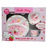 乐扣乐扣 LBB461S4-KT HELLO KITTY婴幼儿餐具4件套装（粉色）