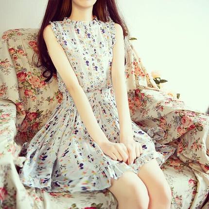 吻姿 女士 小清新雪纺连衣裙 29.9元 包邮