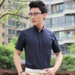 意宾 男士碎花休闲衬衫