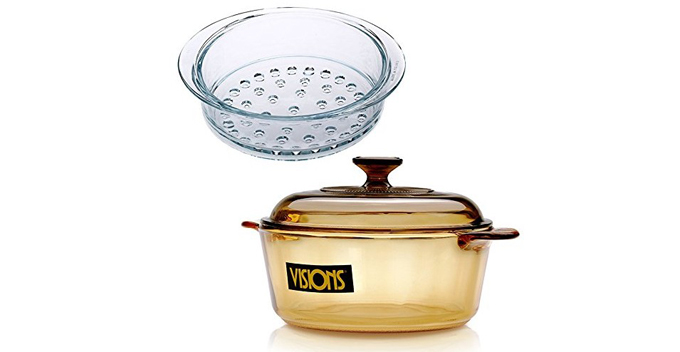 VISIONS 康宁 晶彩透明锅2.25L + 20CM蒸格 299元 包邮