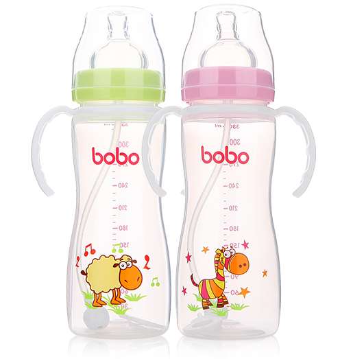 Bobo乐儿宝 PP手柄吸管宽口奶瓶330ml BP629 折 约21元 （42.9,200-100 ）