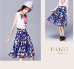 LYM/徕美茵 夏装韩版欧根纱淑女两件套裙