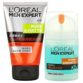 LOREAL 欧莱雅 男士护肤(劲能冰酷水分露50ml+火山岩洁面膏100ml) 99元 (119-20 )
