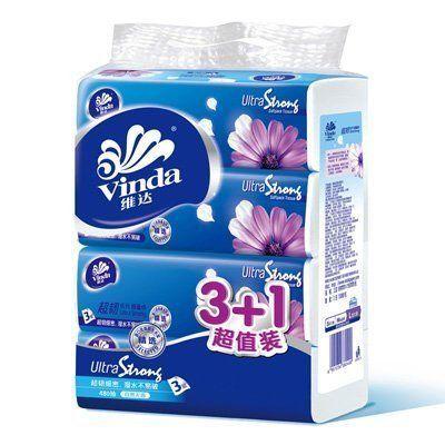 Vinda 维达 抽纸超韧3层120抽抽纸*4包（大规格） 9.95元 （下单5折 ）