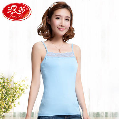 浪莎 WLL88801-4  女 蕾丝花边 吊带背心 9.9元 包邮  月销量1300多件