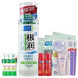 79.00元 Mentholatum 曼秀雷敦 肌研极润保湿化妆水-清爽型170ml送控油清爽洁面20g*3+弹力肌化妆水9ml*2+防晒露10g*2+去角质洁面2g*3