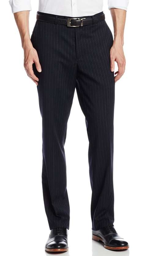 折合1063.25元  限码 Ben Sherman宾舍曼Blue Pinstripe纯羊毛男士西服套装