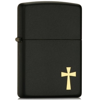 近期好价！Zippo芝宝黑哑漆金色十字架打火机24721 亚马逊中国109元 包邮