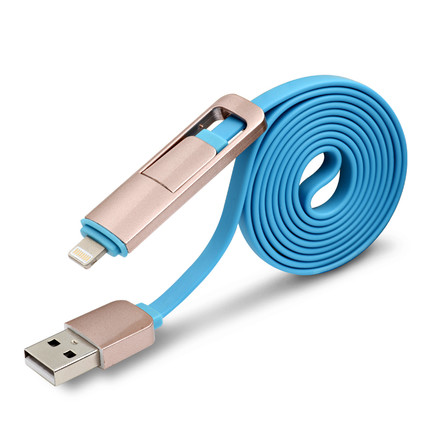艾卡仕 iPhone5/6安卓二合一数据线1米 7.2元 包邮