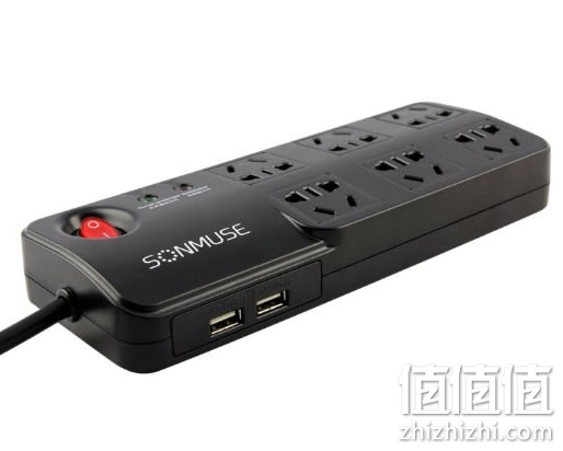 声缪斯 GM-SE6NU 守护大师 防涌防雷六位带双USB插座