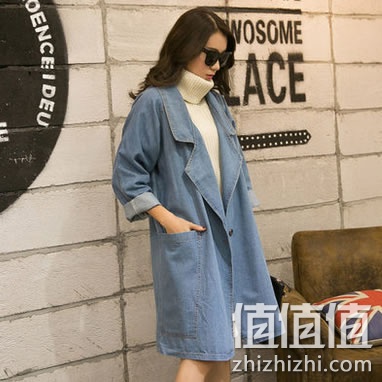 Encordia 女式翻领牛仔风衣