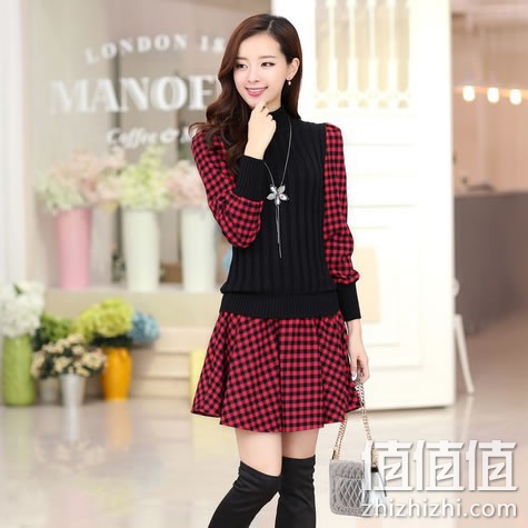 薇树 女士针织毛呢连衣裙