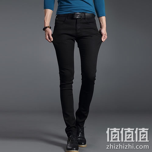 蓝忘 男士小脚牛仔裤