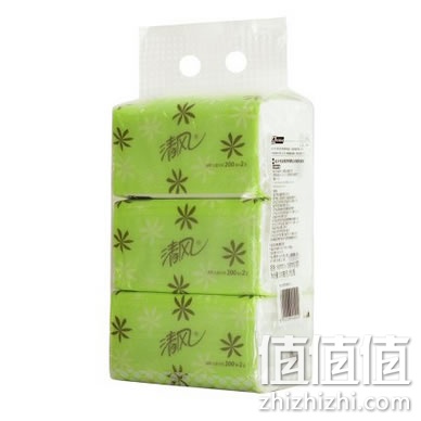 清风 淡绿花2层抽纸