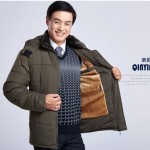 亲因缘中老年男士加绒加厚保暖棉服