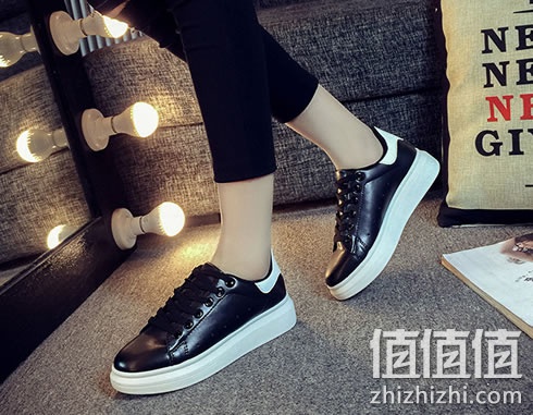 阿魅哆哆女士厚底内增高小白鞋板鞋