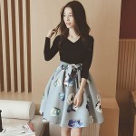 琪薇女士韩版碎花连衣裙