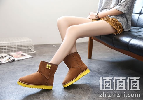 杰比诺女士厚底雪地靴短筒靴