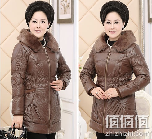 雨鑫中老年女士仿皮棉衣棉服妈妈装