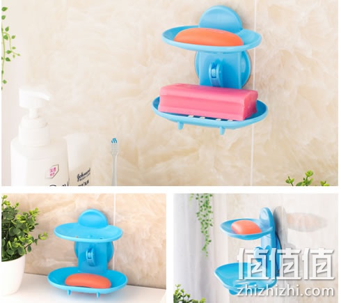 媛凯双层吸盘式沥水香皂盒