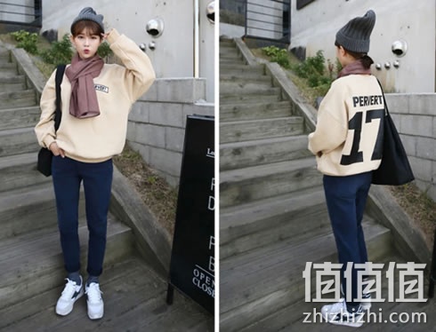 冰兰儿女士韩版加绒加厚大码卫衣打底衫