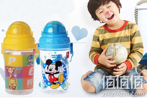 迪士尼儿童卡通便携吸管塑料水杯 