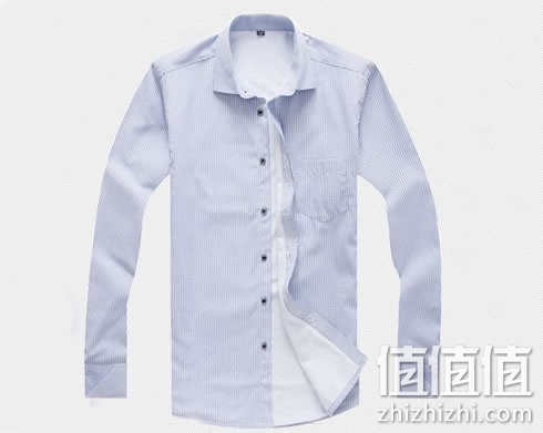 喜姿龙男士韩版修身长袖条纹工装衬衫