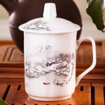 景唐带盖陶瓷杯办公杯 400ml