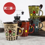创意陶瓷带盖咖啡杯