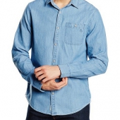 经典！Original Penguin 男士长袖牛仔衬衫 美国亚马逊价格