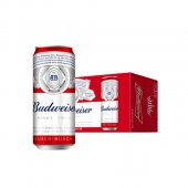 清爽口感！百威（Budweiser）啤酒 500ML*18听