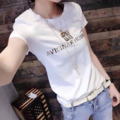 短款显瘦！菱莎女士韩版宽松白色短袖T恤