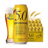 好喝不涩口：5.0 ORIGINAL 自然浑浊型小麦啤酒 500ml*24听
