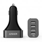 一个接口不够，那就多来点！Anker安科 9.6A/48W 4接口 USB车载充电器 美国亚马逊价格