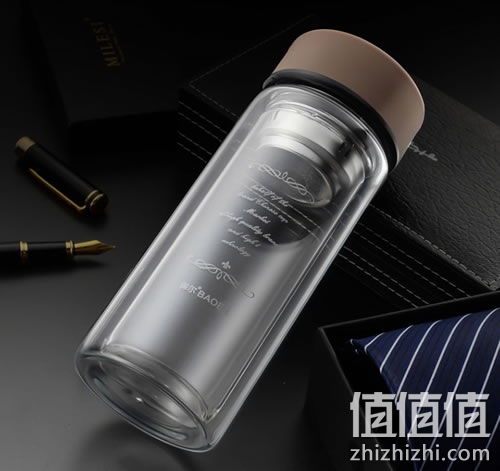 便携双层玻璃水杯