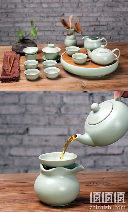 汝窑丰润壶茶具套装