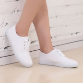 韩版女士帆布鞋小白鞋护士鞋
