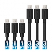 家中常备什么？数据线！Sabrent USB2.0 快充 数据线套装 6条装 美国亚马逊价格