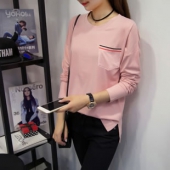 娇玲宝女士韩版纯色打底衫