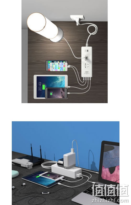 QIC经典版智能4口USB充电插座